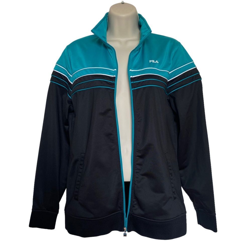 Fila Track Running Athletic Zip Front Jacket Sz L - Picture 2 of 14